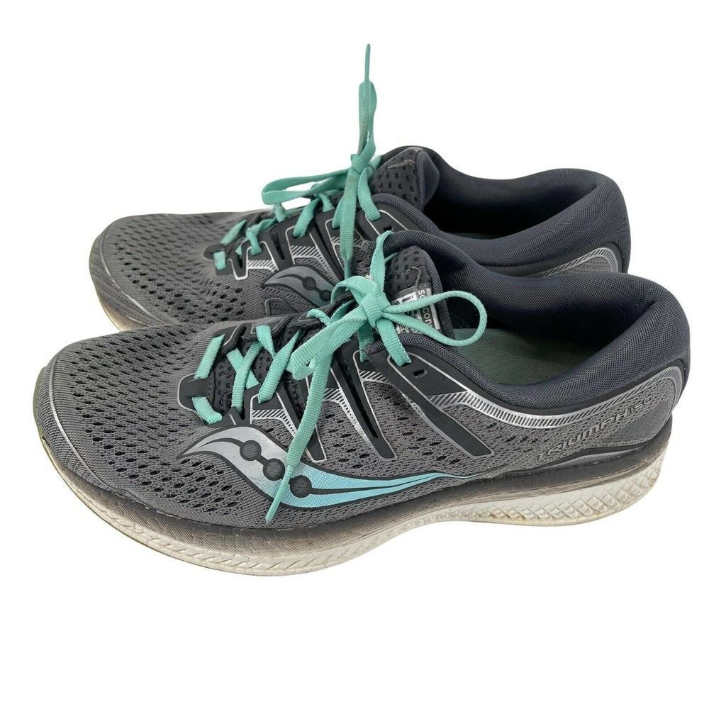 Saucony Triumph ISO Series Sneakers Running Shoes Gray Teal Womens Size 11.5